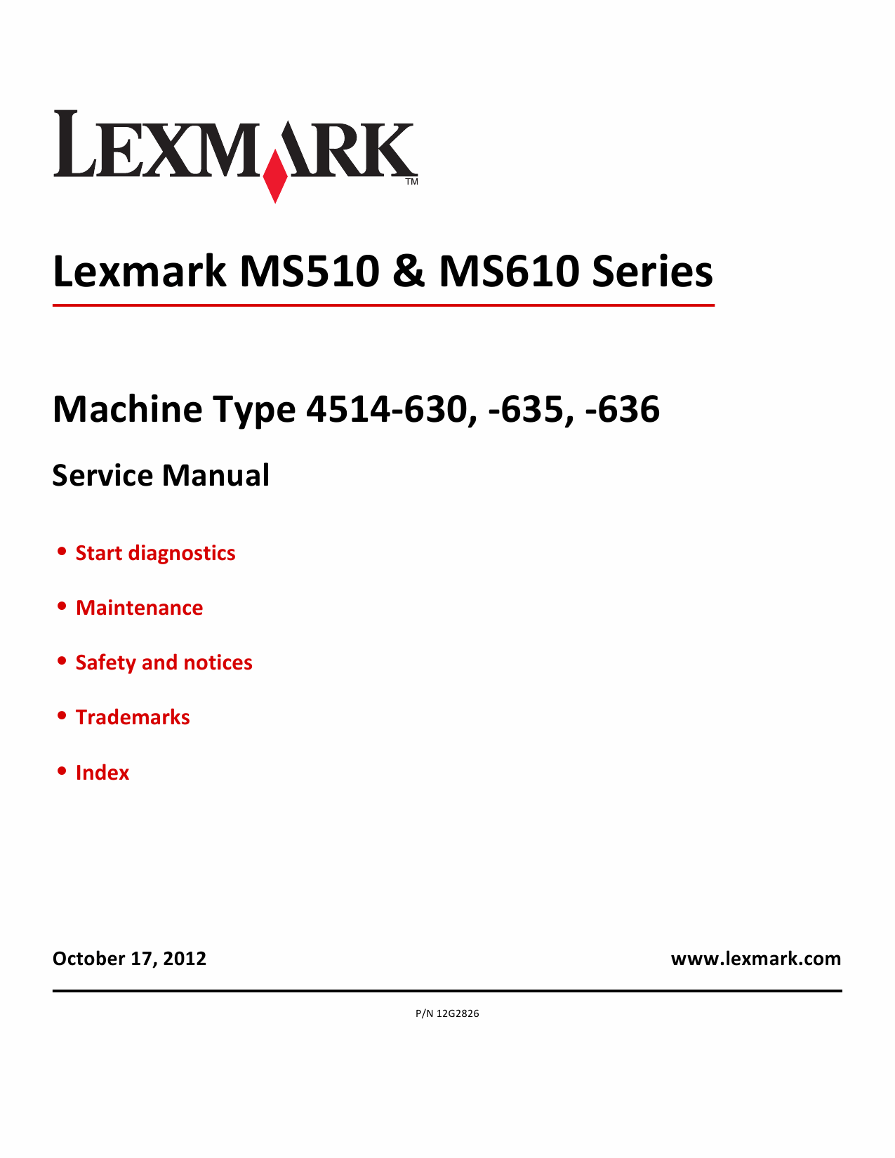 Lexmark MS MS510 MS610 4514 Service Manual-1